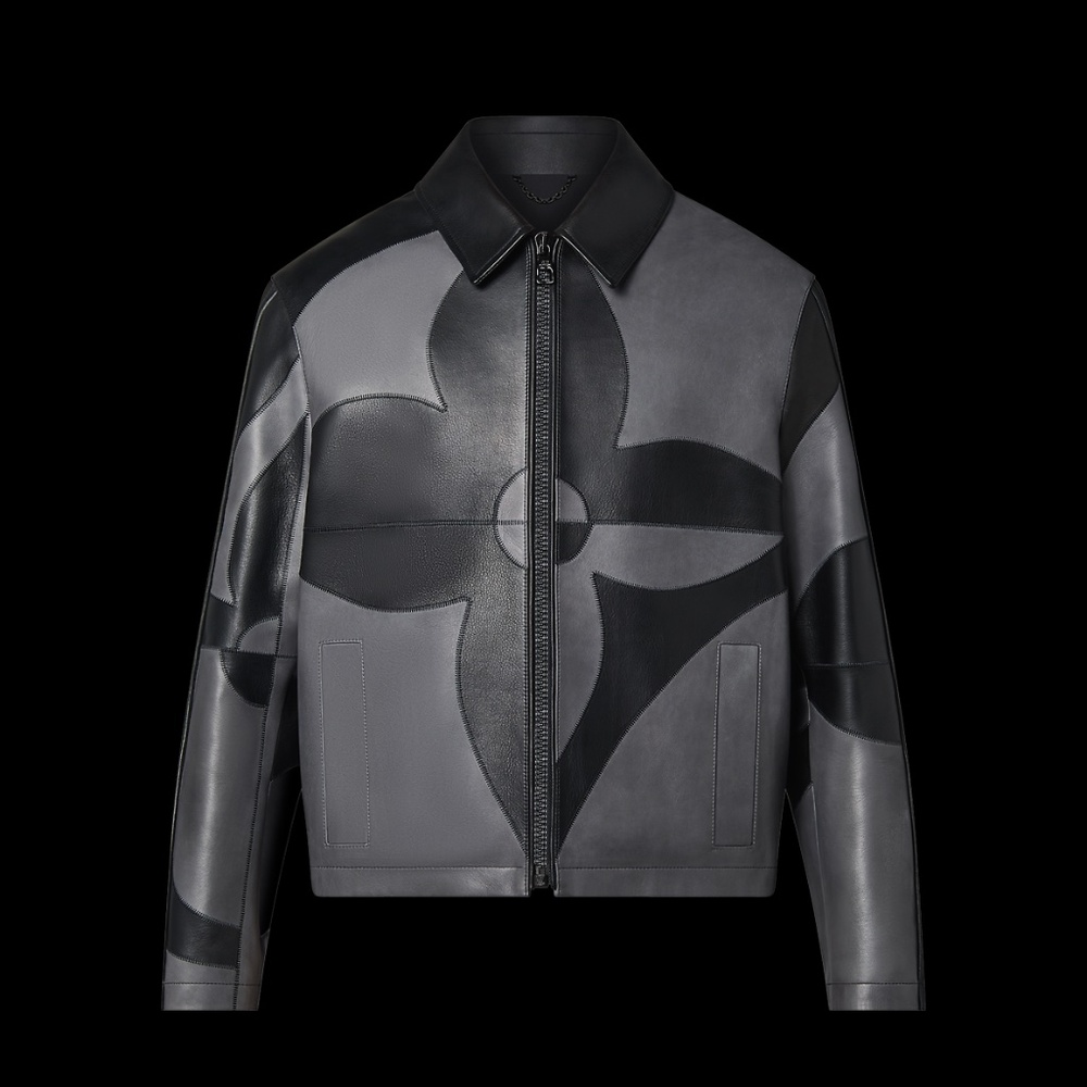LOUIS VUITTON 2022 FLOWER PATCHWORK LEATHER JACKET